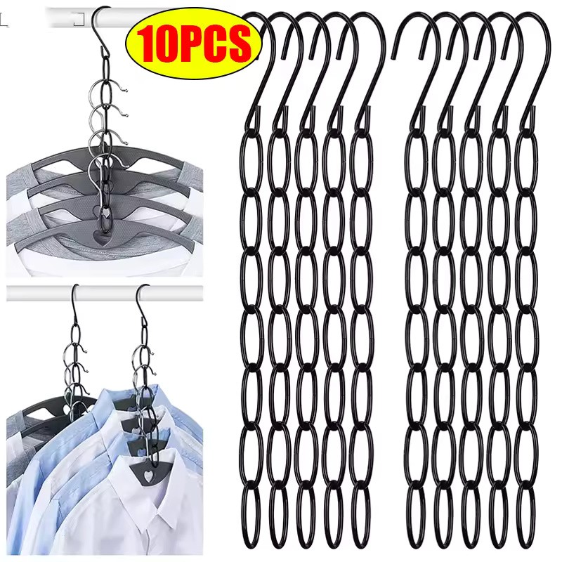 Metal Space Saving Hanger Organizer Chain for Closets