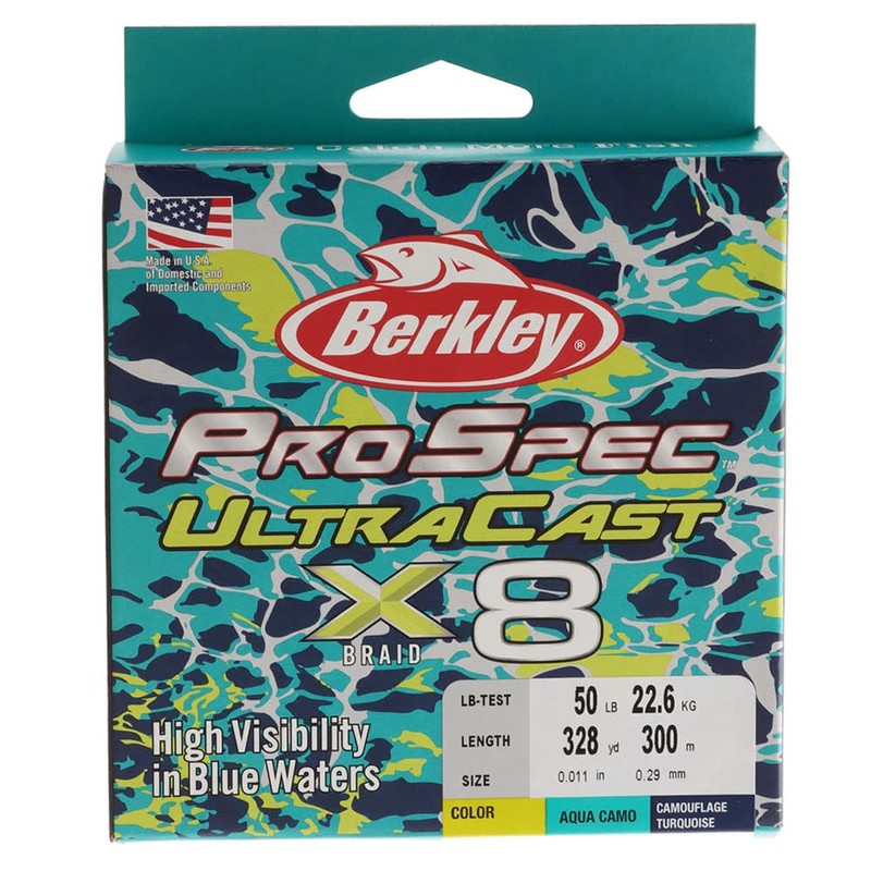 Berkley ProSpec X8 UltraCast Braid Aqua Camo 300m 50lb