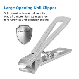 Cxqbsmy Opening Nail Clippers Set, Toenail Clippers for Thick, Heavy Duty Nail Cutter, Stainless Steel Toe Nail Clippers, Seniors Nail Care Tools, Manicure & Pedicure Kit for Men Women (Silvery)