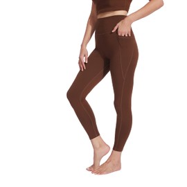 Sage Women's Leggings- High Waisted, Tummy Control, Yoga, Pilates, Running, Workouts, Cycling, Casual Wear, Potting Soil, X-Large