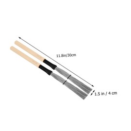Kisangel Wooden Handle Drum Brush Set 1 Pair Maple Drum Brushes for Percussion Instruments Comfortable Grip