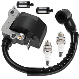 Qiuwanzia FS38 FS55 Ignition Coil for STIHL FS45 FS55R HS45 FS46 FC55 HL45 KM55 KM55C HL45 HS45 String Trimmer Brushcutter Hedge Trimmer 4140 400 1307, 4140 400 1300 with BPMR7A Spark Plug