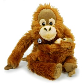 Jasinga Soft Toy Orange Utan with Baby Plush Toy Monkey 30 cm Sitting