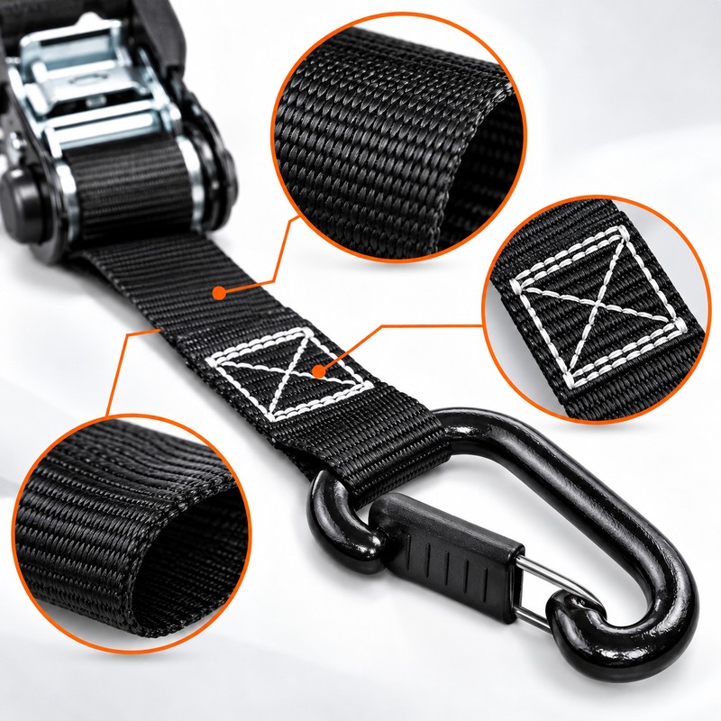 Ratchet Tie Down Straps for Cargo Securing – 4-Pack Heavy-Duty
