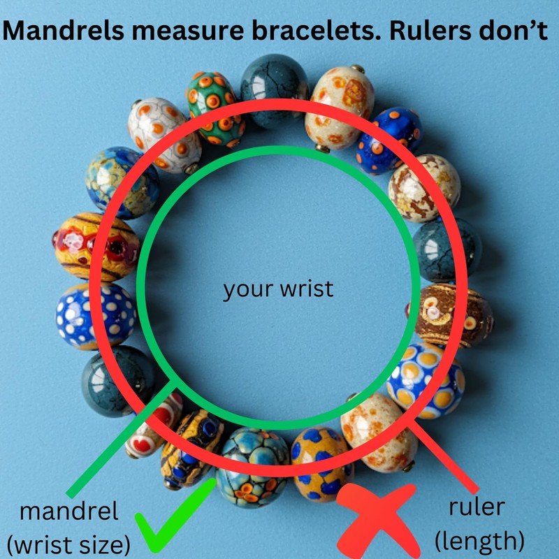 Bracelet Sizer Mandrel Round Quarter Sizes (White)