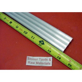 4 Pieces 1/2" Aluminum 6061 Round Rod 14" Long +.07"/-0 Solid T6511 Extruded Lathe Bar Stock