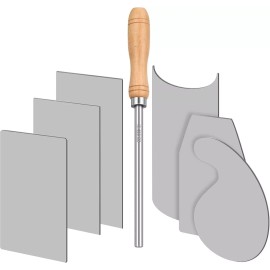 Therwen Card Scraper, Burnisher and 6Pcs Cabinet Scraper Set for Woodworking Car
