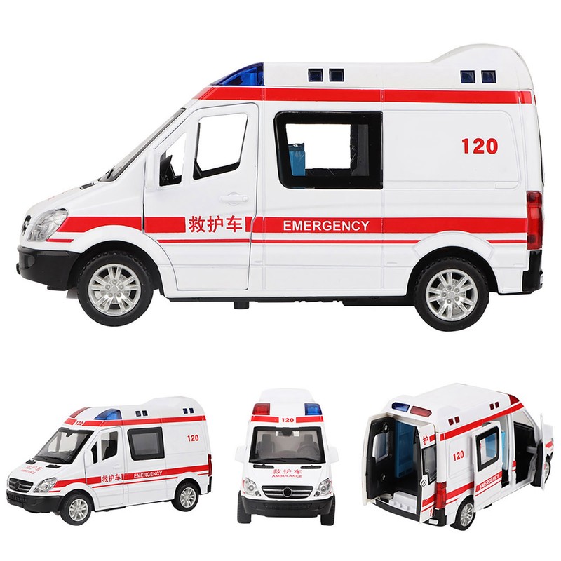 1:36 Hospital Rescue Ambulance Diecast Alloy Model With Pull Back