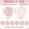 72 Pcs Wax Seal Stickers Flower Rose Envelope Stickers, Light