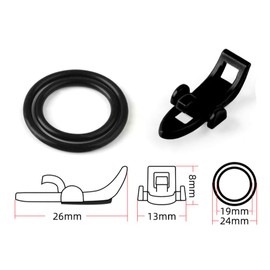 GHYJHS 10 PCS Fishing Hook Keeper Professional Fishing Hook Holder Fishing Hook Covers Fishing Rod Hook Holder with 3 Different Rubber Rings for Fishing Rods Fishing Holder, Black