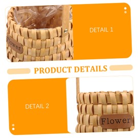 iplusmile 1pc Woven Hand Basket for Home Decor Wood Chip Storage Basket for Elegant Rustic Design for Parties Weddings and Everyday Use