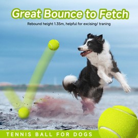 HETOO Pelotas de tenis para perros: paquete de 6 bolas de perro de 2.5 pulgadas, pelota de tenis para perro, juguetes para perros al aire última intervensión, juguetes de agua, pelota de juguetes para