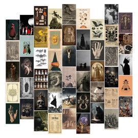 Waschbar Witchy Room Decor, Aesthetic Witch Decor, Gothic Home Decor Aesthetic, 50pcs Vintage Posters, Gothic Decor Aesthetic Wall Collage Kit, Gothic Room Decor