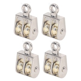 4 Pieces Double Pulley Double Pulley 100kg 220lb Bearing Zinc Alloy Crane Lifting Double Pulley Pulley
