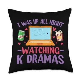I Was Up All Night Watching Korean Drama K-Pop K-Drama Throw Pillow
