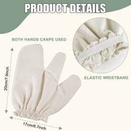 Rumexeng Garshana Gloves Raw Silk Massage, Raw Silk Garshana Gloves with Elastic Wrist Bands for Ayurvedic Skin Brushing Massage (Pair)