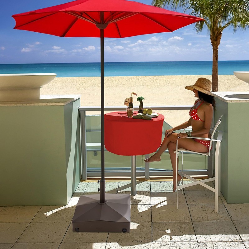 Casafield 131lb Capacity Fillable Mobile Umbrella Base, Heavy Duty Parasol