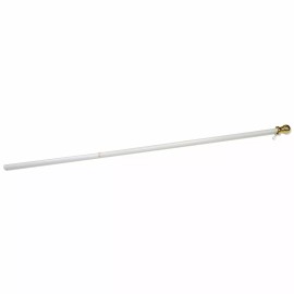 Super Tough 7ft Spinner Flagpole - White Aluminum
