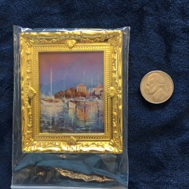Unbranded AirAds dollhouse 1:12 miniature wall decor framed world painting replica #32