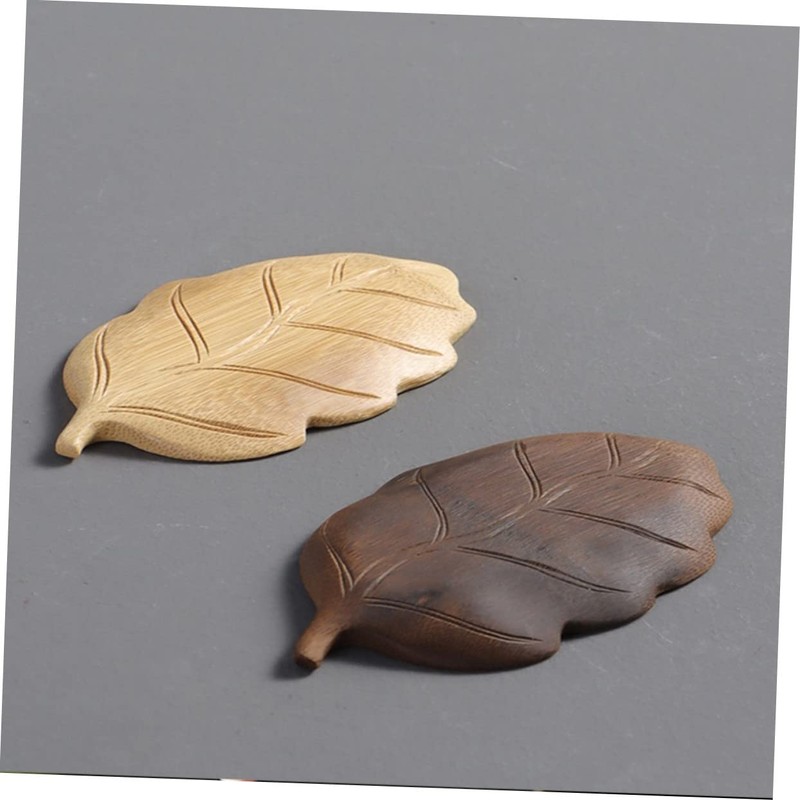 STOBAZA Bamboo Leaf Coaster Heat Insulation Pad Decorative Bamboo Holder