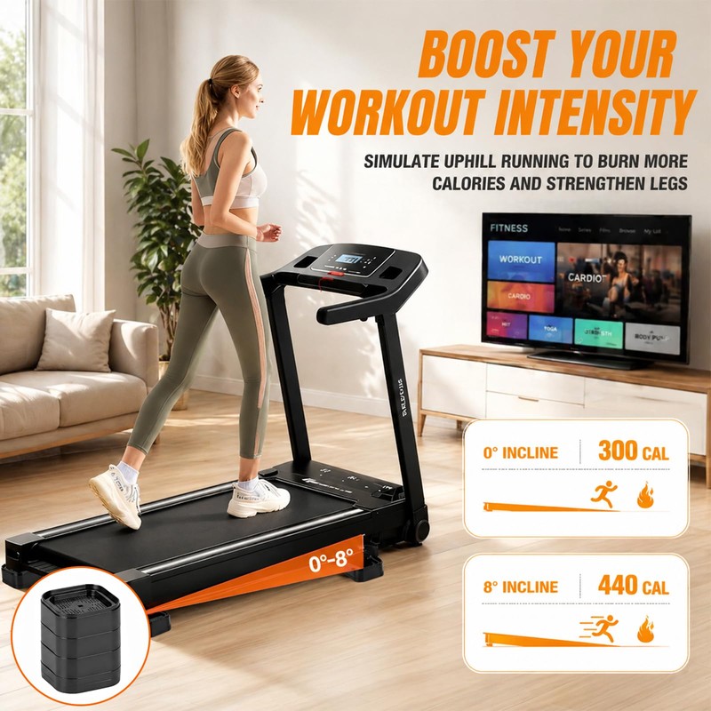 4PCS Treadmill Incline Riser Blocks, Stackable Treadmill Riser Incline Blocks,Uphill