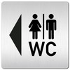 Türschilder24 XXL Door Sign, 125 x 125 mm, Toilet Direction