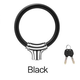 Bike Lock with Key, 1 Set Anti-theft Cable Lock for Bicycles, Electric Bikes and Electric Scooters, Bicycle Accessories - Color: Black, Specification: S