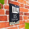 Custom Signs Solar Illuminated Modern Anthracite House Number Sign 24cm