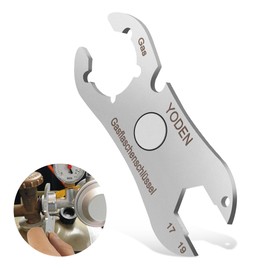 YODEN Stainless Steel Gas Bottle Key, Multi Function Gas Bottle Key, with Strong Magnet and Bottle Opener, Outdoor Gas Key, Gas Regulator Key