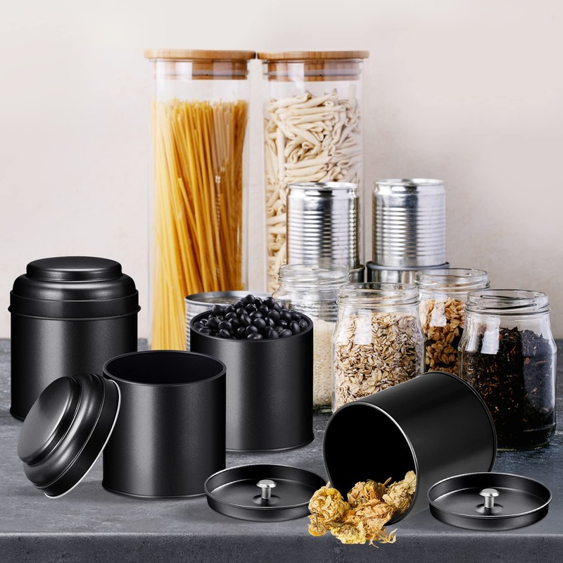 Meanplan 12 Pcs Tea Tin Canister with Airtight Double Lids