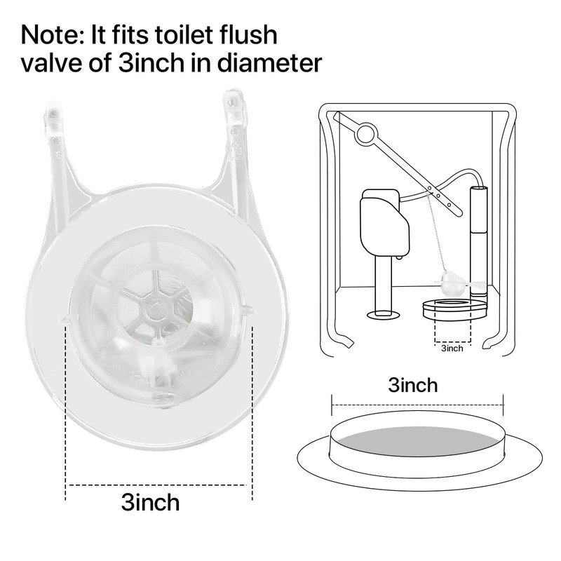 Toilet Flappers Replacement Compatible for GA715014-GEG1 (Transparent) 3 Inch with