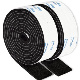 Felt Strips with Adhesive Backing, 2 Felt Rolls 1x 60 Inches Black, Felt Tape with Adhesive Backing, Furniture Felt Strips