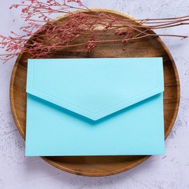 4x6 Self-Seal Envelopes 50 Pack - Light Blue A4 for Cards, Invitations, Wedding, Greeting Cards