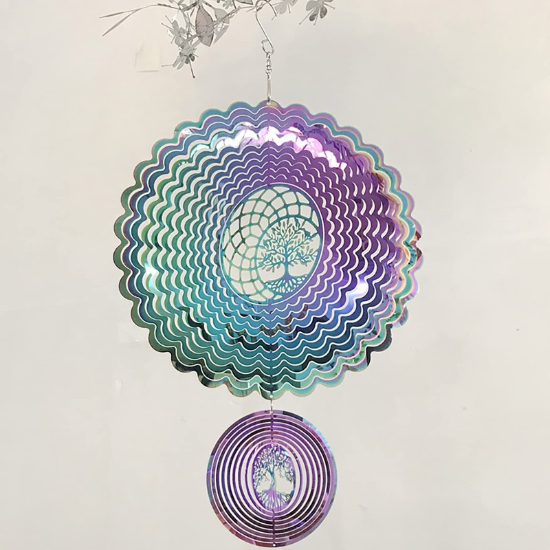 TFANUO Stainless Steel Wind Chime 3D Hanging Wind Spinner 25