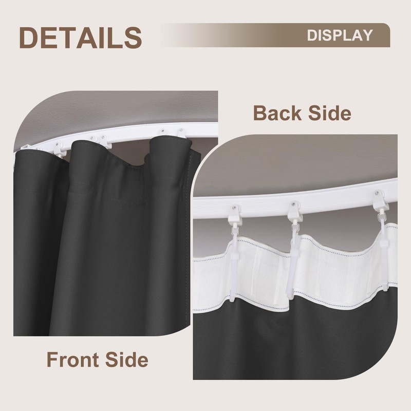 MaKefeile Room Divider Curtains & Flexible Bendable Tracks Set,Privacy Dividers