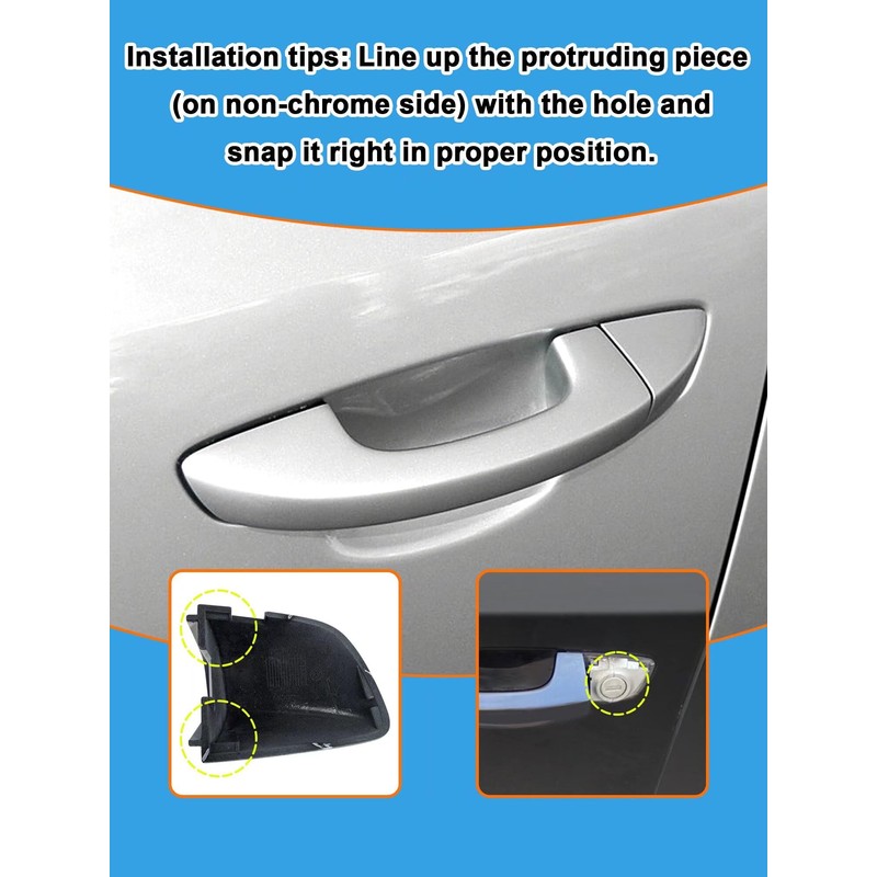 Car Front Left Exterior Door Handle Lock Cover Fit for