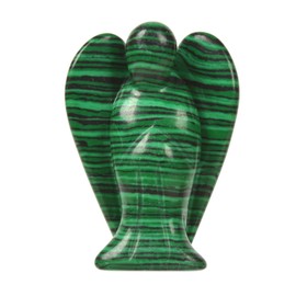 Justinstones Carved Synthetic Malachite Gemstone Peace Angel Pocket Guardian Angel Healing Statue 2 inch
