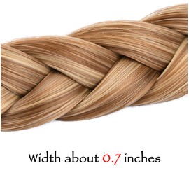 DIGUAN Width 0.7 inch Thin 2 Strands Fishtail Plaited Braids Headband Braided Synthetic Hair Elastic Stretch, Hair Accessory for Women, Girls (Dirty Blonde)