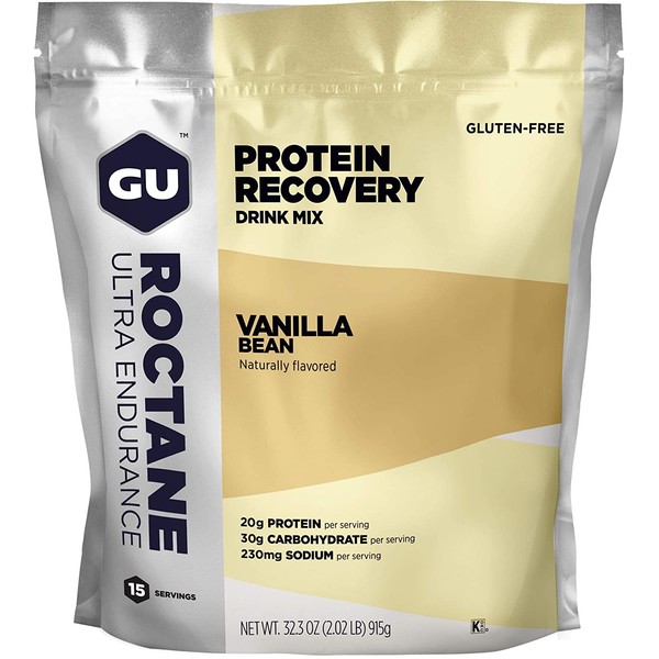 GU Energy Roctane Ultra Endurance Protein Recovery Drink Mix, 15-Serving Pouch, Vanilla Bean