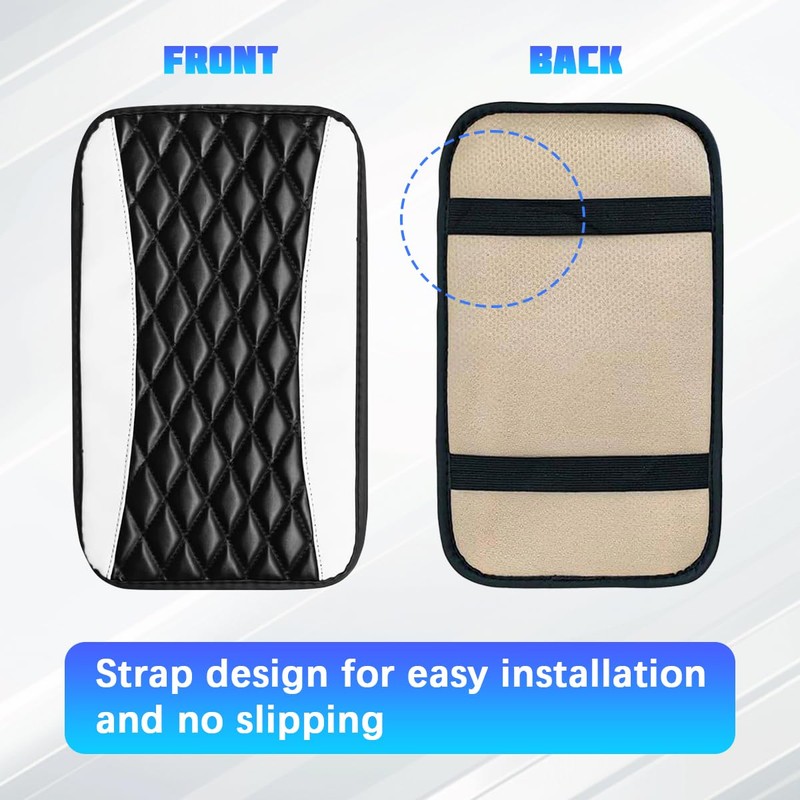 Car Center Console Cover, Comfortable PU Leather Vehicle Armrest Storage