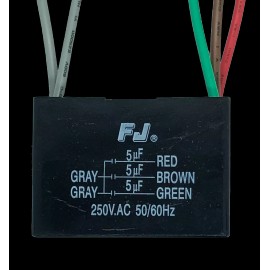FJ HUNTER CEILING FAN CAPACITOR CBB61 5uf+5uf+5uf 5 WIRE