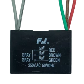 FJ HUNTER CEILING FAN CAPACITOR CBB61 5uf+5uf+5uf 5 WIRE