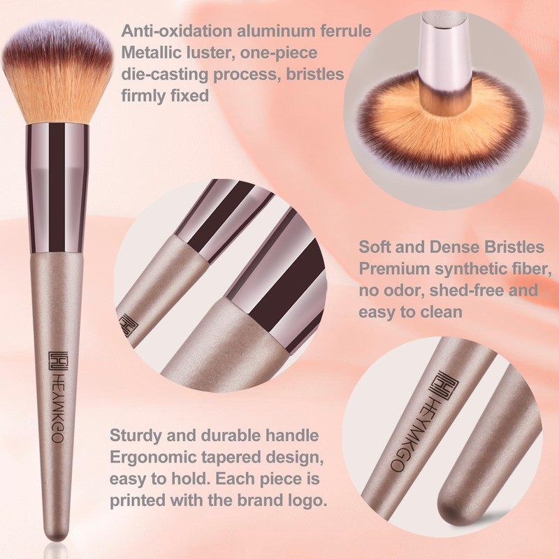 HEYMKGO Makeup Brush Set, Professional Make Up Brush Set, 15