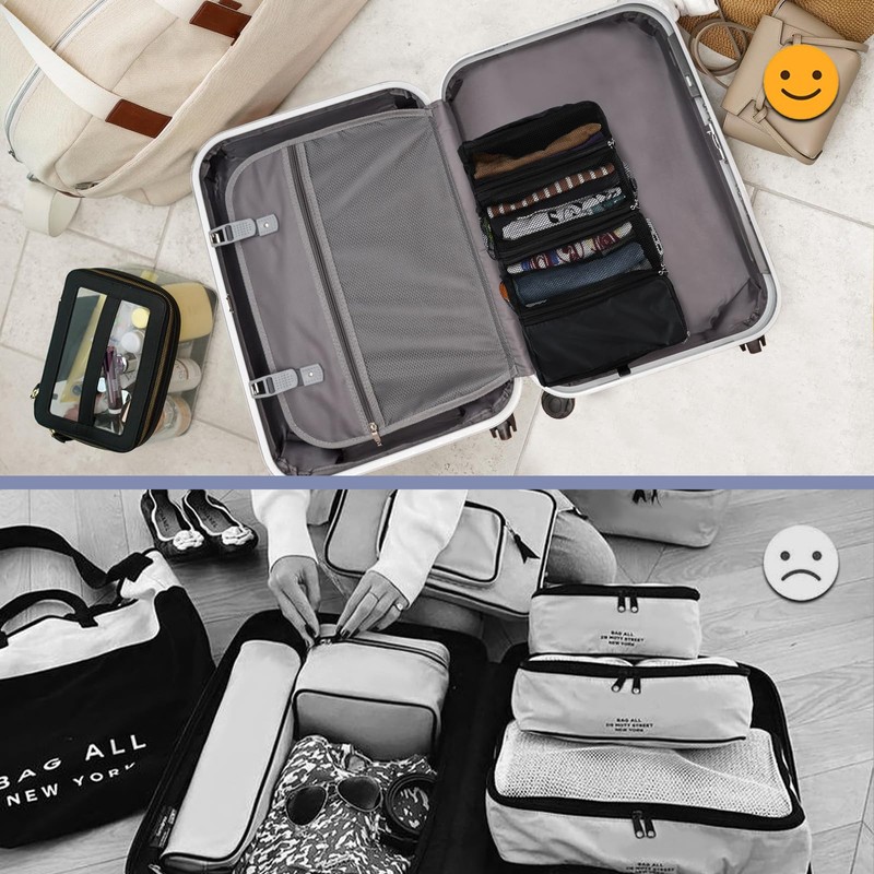 Surblue Travel Hanging Luggage Organizer Portable Suitcase Closet Organizer Multiple