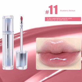 CILECROCOO Ice Watery Lip Gloss,Jelly Hydrating Lip Gloss,Mirror Lip Glazes,Long-Lasting Radiant (11)