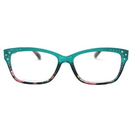 Incredible Bargains The Sophia Glam Vintage Cat-Eye Reading Glasses + 2.50 Turquoise Teal