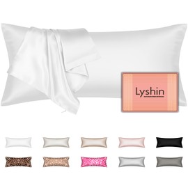 Silk Body Pillow Cover with Zipper, Mulberry Silk Pillow Cases Body Size Ultra Smooth and Soft Breathable Cooling Silk Satin Body Pillowcase for Hair and Skin (20x54 Inches, 1 Pack)