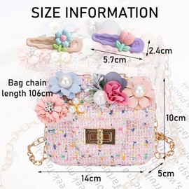HTTDSLF Little Girls Handbag Shoulder Bag Crossbody Portable Mini Messenger Bag Mini Flip Bag Wallet Bag Mini Purse for Girls Age 2-10 Years Old