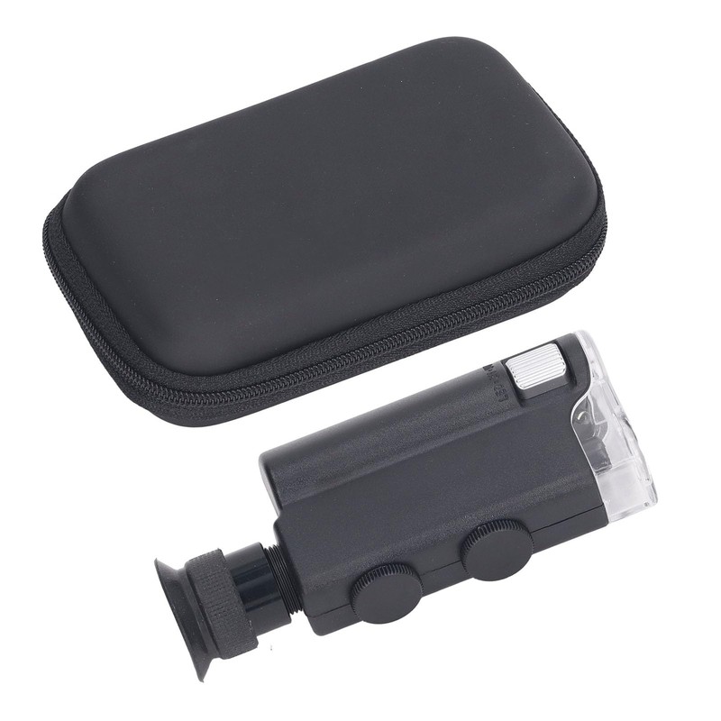 Pocket Microscope, 200x-240x Multifunctional Compact Portable Handheld Microscope UV Flashlight