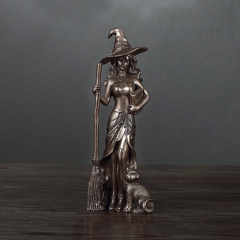 Copper Plated Witch Resin Crafts Home Decor Witch Wizard Resin